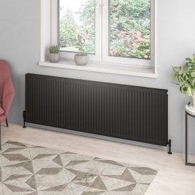 Eastbrook Type 21 Compact Panel Radiator 600mm x 1800mm Matt Black   25.0134