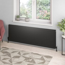 Eastbrook Type 21 Compact Panel Radiator 600mm x 1800mm Matt Black   25.0134
