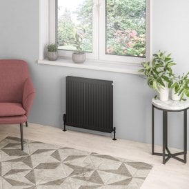 Eastbrook Type 21 Compact Panel Radiator 600mm x 600mm Matt Black   25.0128
