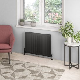 Eastbrook Type 21 Compact Panel Radiator 600mm x 800mm Matt Black   25.0129