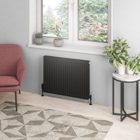 Eastbrook Type 21 Compact Panel Radiator 600mm x 800mm Matt Black   25.0129