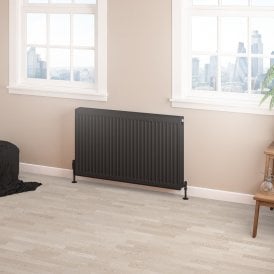Eastbrook Type 22 Compact Panel Radiator 600mm x 1000mm Matt Black   25.0197