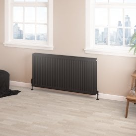 Eastbrook Type 22 Compact Panel Radiator 600mm x 1200mm Matt Black   25.0198