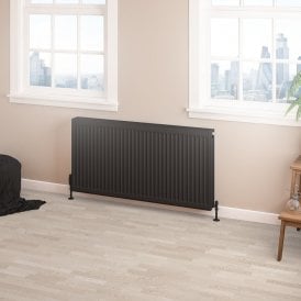 Eastbrook Type 22 Compact Panel Radiator 600mm x 1200mm Matt Black   25.0198