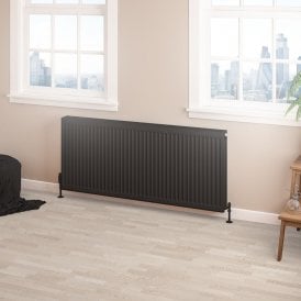 Eastbrook Type 22 Compact Panel Radiator 600mm x 1400mm Matt Black   25.0199