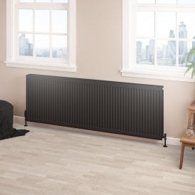 Eastbrook Type 22 Compact Panel Radiator 600mm x 1800mm Matt Black   25.0201