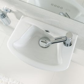 Eastbrook Type 55 360mm x 260mm Cloakroom Basin 2 Tap Hole White   27.9081