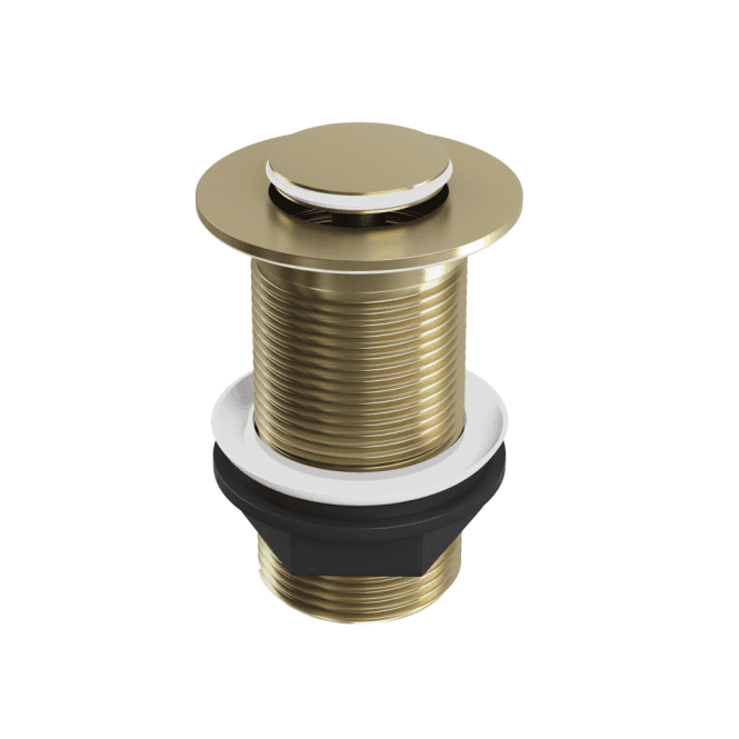 Eastbrook  Unslotted Push Button Basin Waste Brushed Brass   14.533