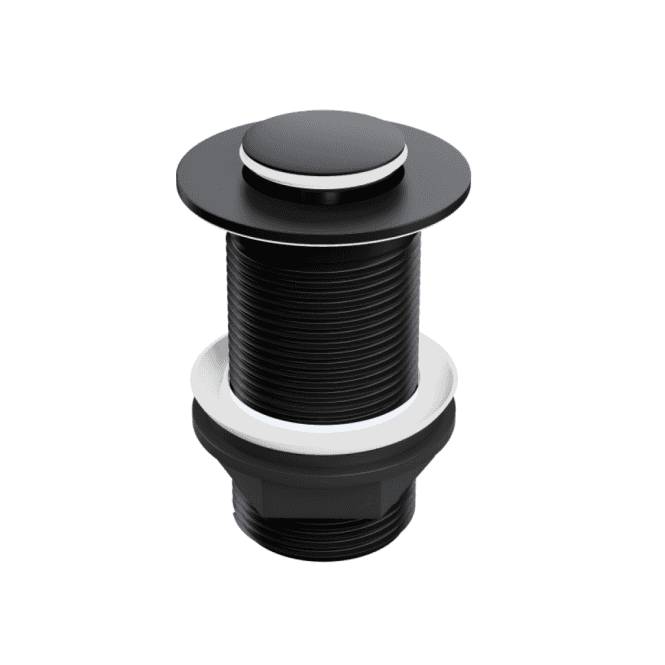 Eastbrook  Unslotted Push Button Basin Waste Matt Black   14.532