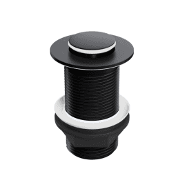Eastbrook Unslotted Push Button Basin Waste Matt Black   14.532