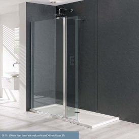 Eastbrook Valliant Walk In 1100mm x 1950mm Front & 300mm Flipper 8mm Silver   58.353