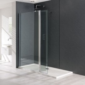 Eastbrook Valliant Walk In 600mm x 1950mm Front With 300mm Flipper 8mm Silver   58.350