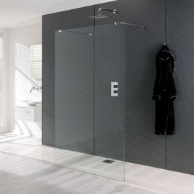 Eastbrook Valliant Walk In 900mm x 1950mm B Inc 2 Support Bars 8mm Silver   58.359