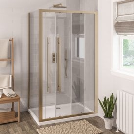 Eastbrook Vantage 2000 8mm 1100mm Soft Close Sliding Door Brushed Brass   49.7065