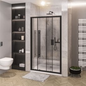 Eastbrook Vantage 2000 8mm 1600mm Soft Close Sliding Door Matt Black   49.7061