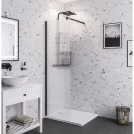 Eastbrook Vantage 2000 8mm Fluted Glass Walk In Panel 1300mm x 2000mm Black   49.2030