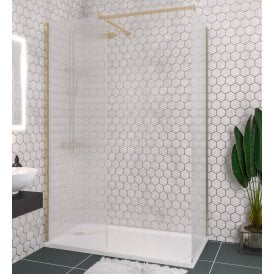 Eastbrook Vantage 2000 8mm Fluted Glass Walk In Panel 1600mm x 2000mm Brushed Brass   49.2037