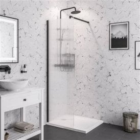 Eastbrook Vantage 2000 8mm Fluted Glass Walk In Panel 800mm x 2000mm Black   49.5108