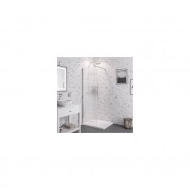 Eastbrook Vantage 2000 8mm Fluted Glass Walk In Panel 800mm x 2000mm Chrome   49.5107