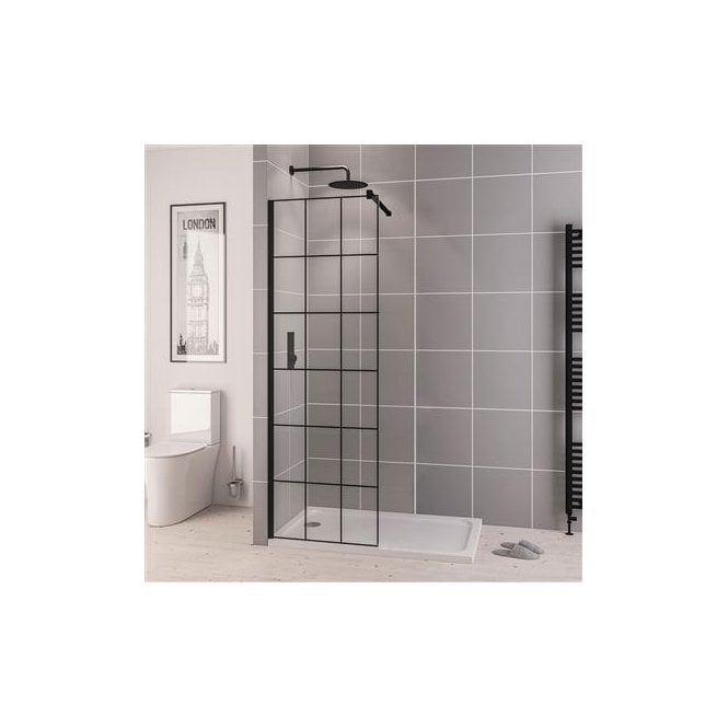 Eastbrook Vantage 2000 8mm Framed Walk In Panel 500mm x 2000mm Matt Black   49.1080