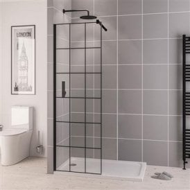 Vantage 2000 8mm Framed Walk In Panel 500mm x 2000mm Matt Black   49.1080