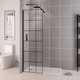Vantage 2000 8mm Framed Walk In Panel 500mm x 2000mm Matt Black   49.1080