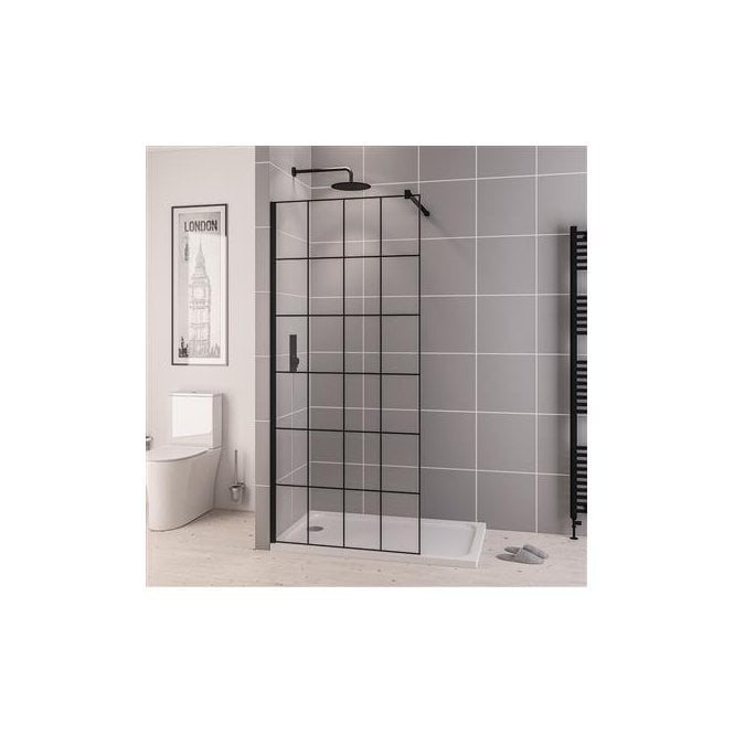 Eastbrook Vantage 2000 8mm Framed Walk In Panel 700mm x 2000mm Matt Black   49.1081