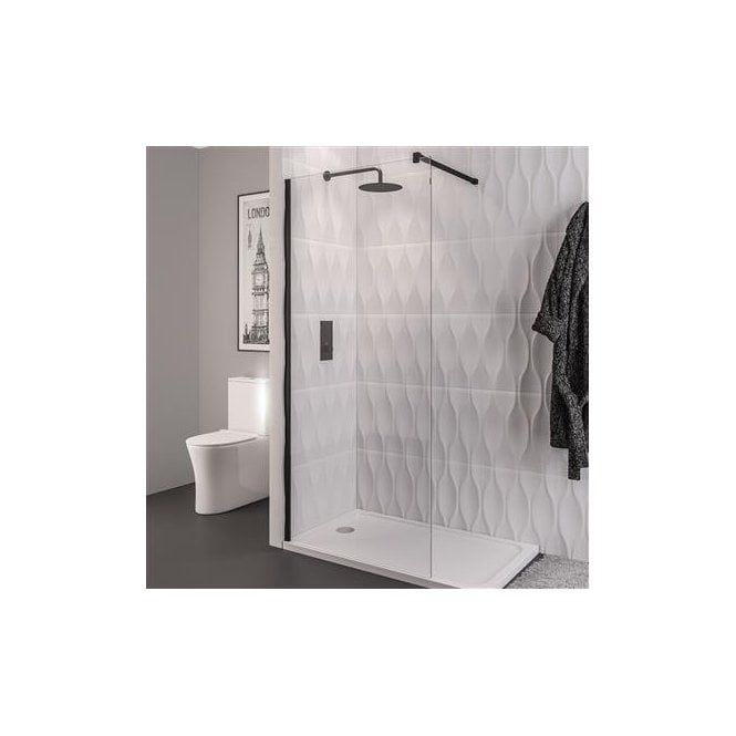Eastbrook  Vantage 2000 8mm Walk In Panel 300mm x 2000mm Matt Black   49.1054