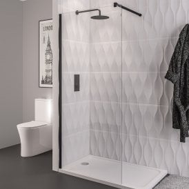 Eastbrook Vantage 2000 8mm Walk In Panel 900mm x 2000mm Matt Black   49.1059