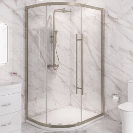Eastbrook Vantage 2000 Easy Clean Offset Quadrant 1000mm x 760mm Brushed Brass   49.5031