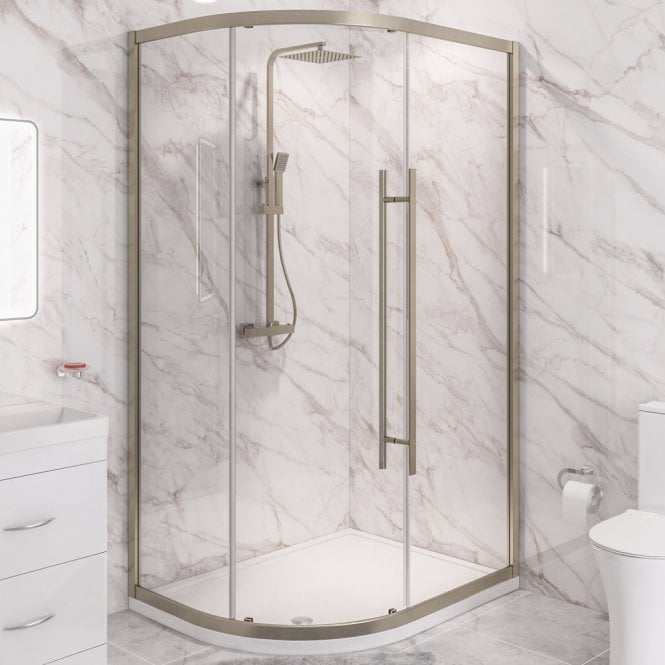 Eastbrook  Vantage 2000 Easy Clean Offset Quadrant 1100mm x 900mm Brushed Brass   49.5036