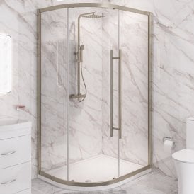 Eastbrook Vantage 2000 Easy Clean Offset Quadrant 1100mm x 900mm Brushed Brass   49.5036