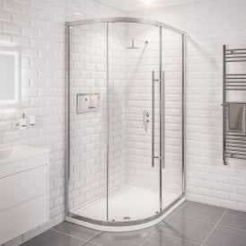 Eastbrook Vantage 2000 Easy Clean Offset Quadrant 1200mm x 800mm Chrome   49.0081