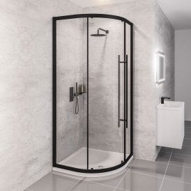 Eastbrook Vantage 2000 Easy Clean Quadrant 900mm Matt Black   49.0058