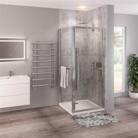 Eastbrook Vantage 2000 Easy Clean Side Panel With Towel Rail 900mm Chrome   49.0045