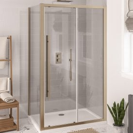 Eastbrook Vantage 2000 Easy Clean Sliding Door 1200mm Brushed Brass   49.5003