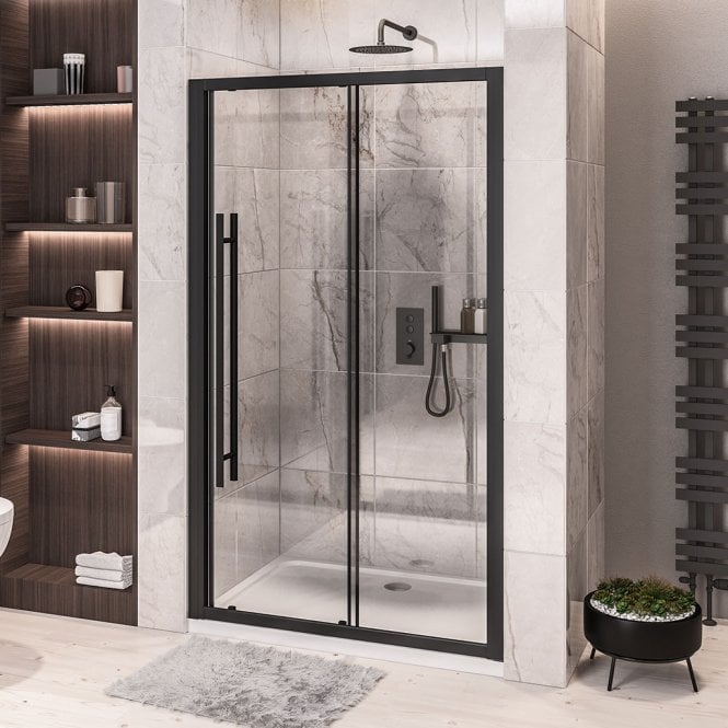 Eastbrook  Vantage 2000 Easy Clean Sliding Door 1200mm Matt Black   49.0008