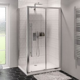 Eastbrook Vantage 2000 Easy Clean Sliding Door 1600mm Chrome   49.0013
