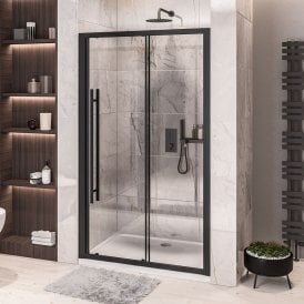 Eastbrook Vantage 2000 Easy Clean Sliding Door 1650mm Matt Black   49.0014