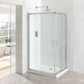 Eastbrook Vantage Easy Clean Offset Corner Entry 900mm x 800mm Silver   69.0124