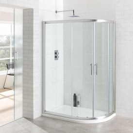 Eastbrook Vantage Easy Clean Offset Quadrant 1000mm x 800mm Silver   69.0030