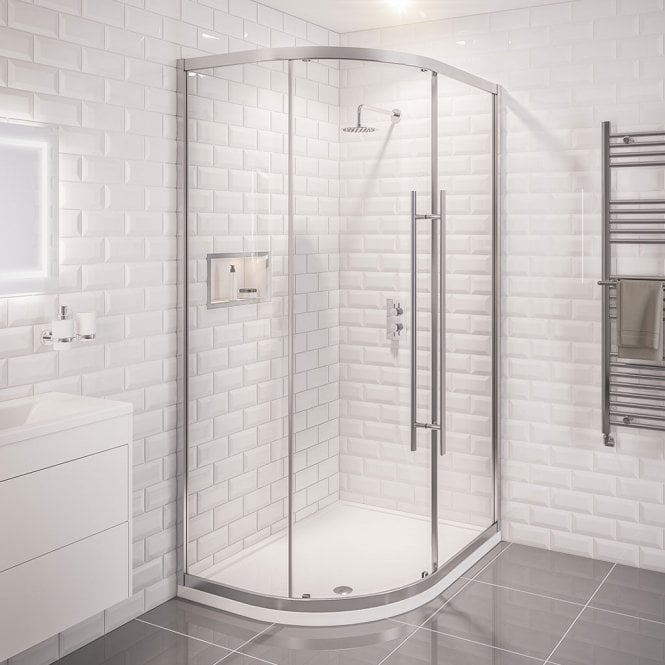 Eastbrook  Vantage Easy Clean Offset Quadrant 1100mm x 800mm Silver   69.0160