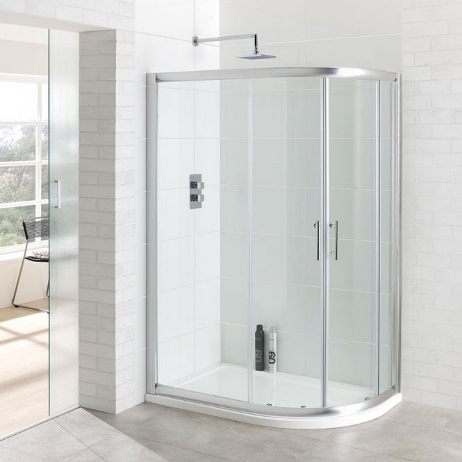 Eastbrook  Vantage Easy Clean Offset Quadrant 900mm x 760mm Silver   69.0032