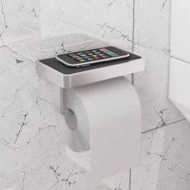 Eastbrook Vercelli Toilet Roll Holder With Leather Shelf   52.302
