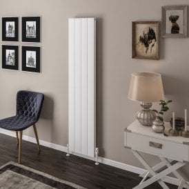 Eastbrook Vesima 1800mm x 403mm Aluminium Radiator Matt White   86.0083