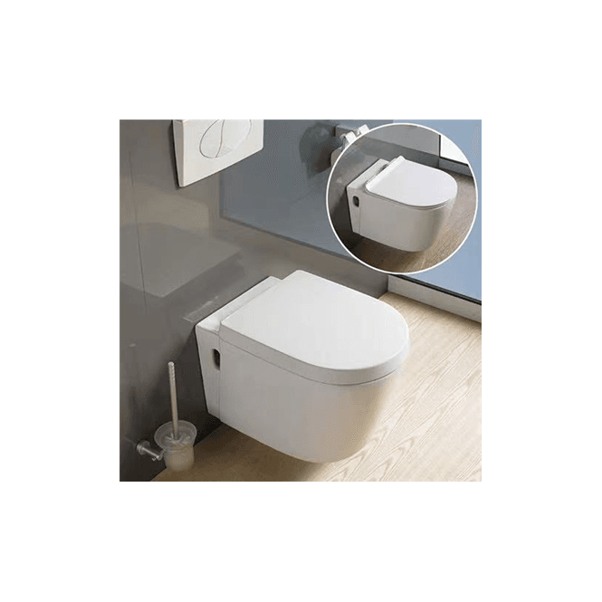 Eastbrook  Vienne Wall Hung WC Soft Close Seat White   40.0052