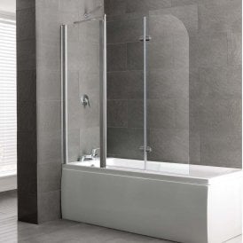Eastbrook Volente 1 Fixed 2 Hinged Panel 1550mm x 1475mm Easy Clean Silver   58.709