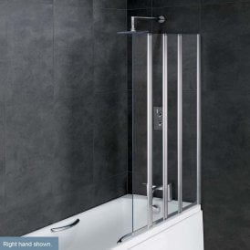 Eastbrook Volente 1000mm 1 Fixed & 3 Folding Panel Left Hand Silver   58.710L
