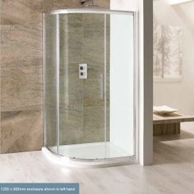 Eastbrook Volente 1000mm x 760mm Single Door Offset Quadrant Silver   58.112