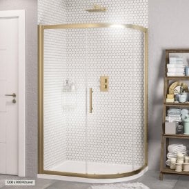Eastbrook Volente 1000mm x 900mm Single Door Offset Quad Brushed Brass 58.565